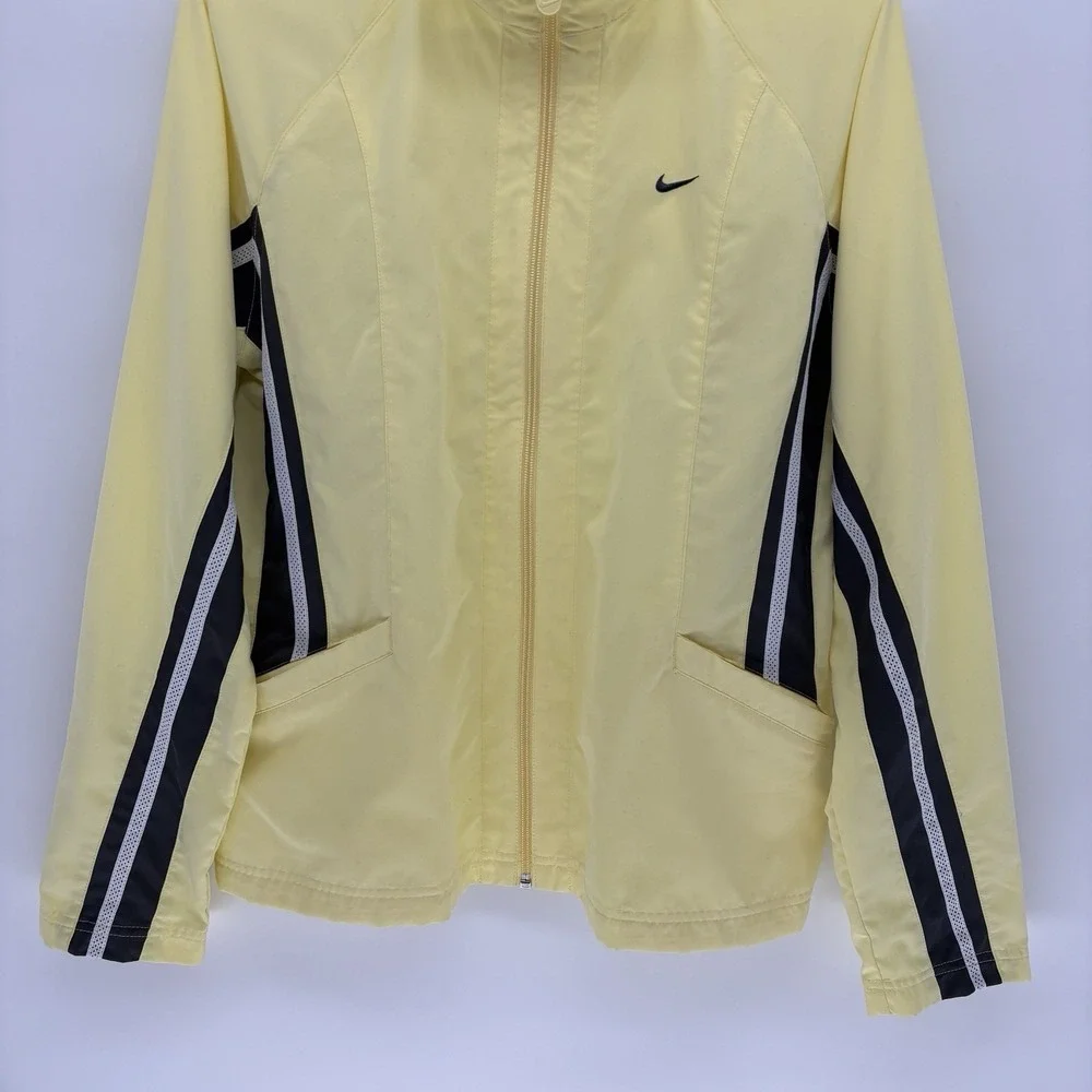 Vintage 90s  Nike Silver Tag Windbreaker Full Zip Yellow Jacket Youth L 12-14